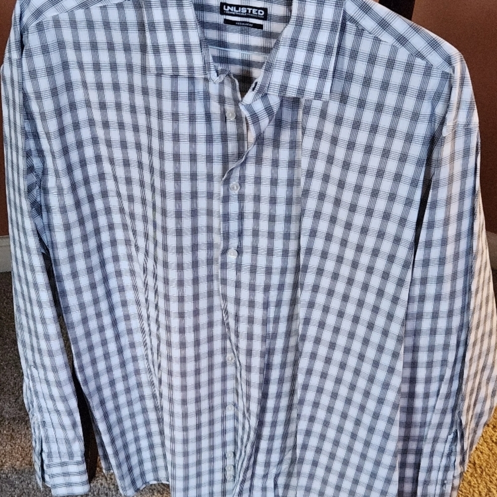 Unlisted Black and White Plaid Casual Button Down Shirt